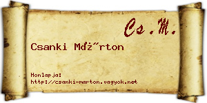 Csanki Márton névjegykártya