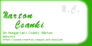 marton csanki business card