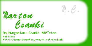 marton csanki business card